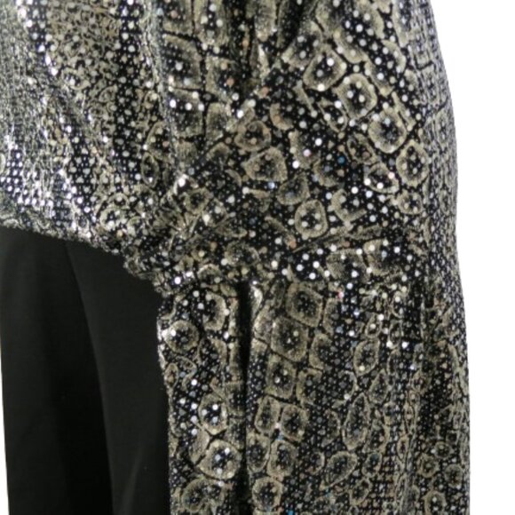 Frank Lyman Design High-Low 3/4 Sleeve Sparkling Top - Picture 7 of 11